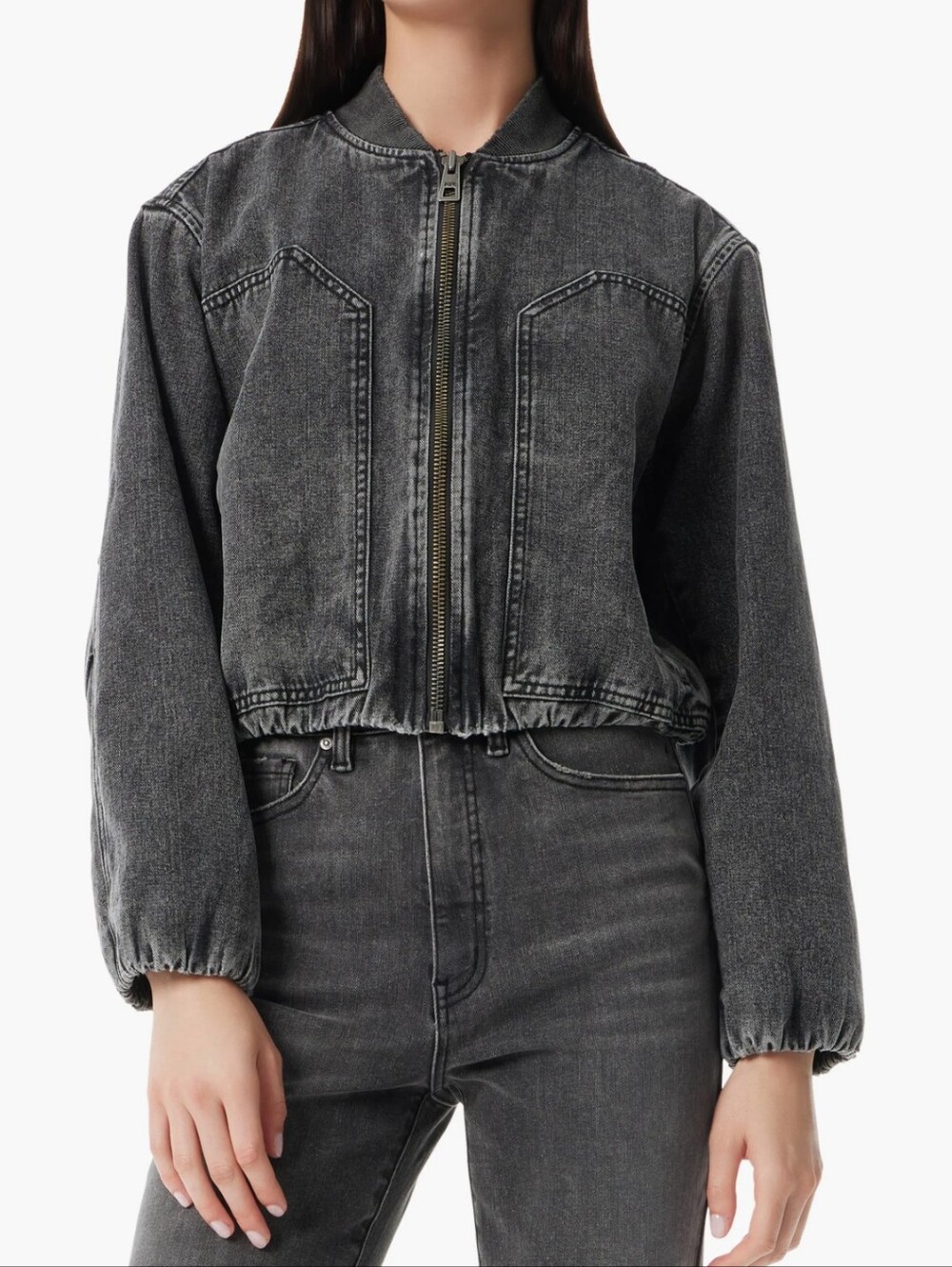 Nwot - Robert Rodriguez Washed Black Cropped Bomber Jacket - Women
